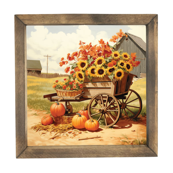 Fall Floral Cart <br>Framed Art