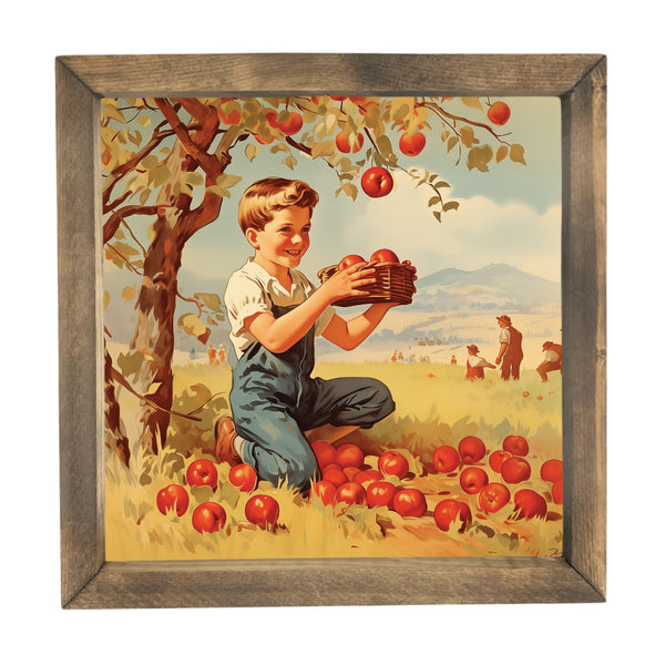 Gathering Apples <br>Framed Art