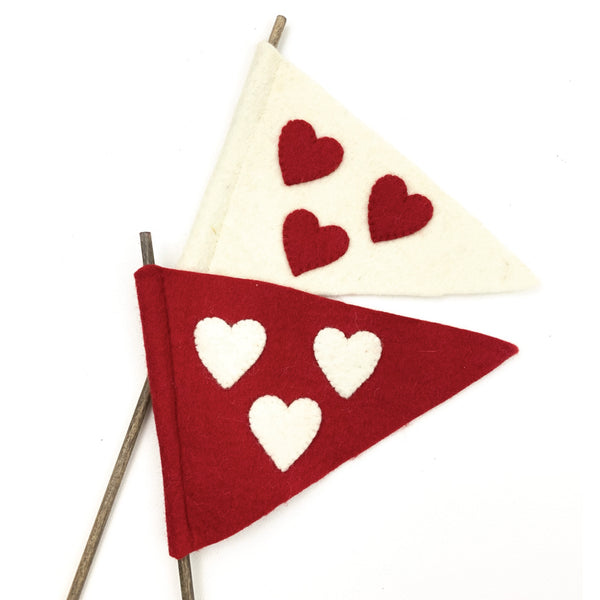 Hearts Felt Flag