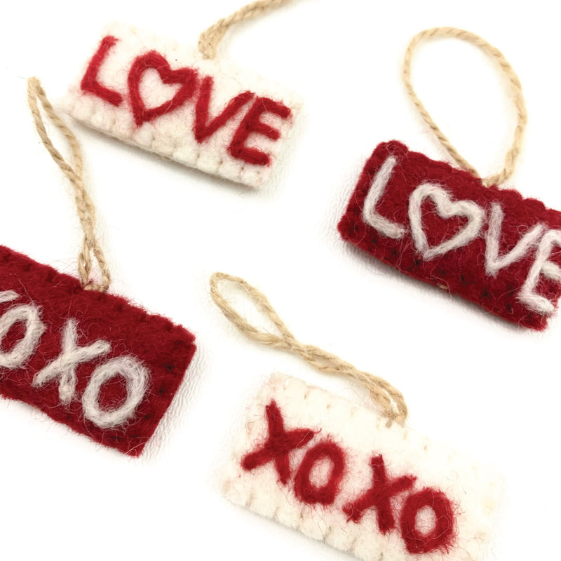 Valentines Word Ornaments