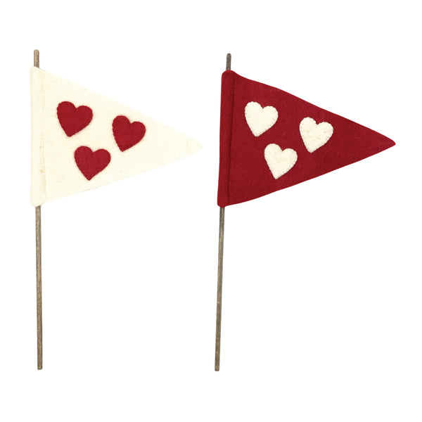 Hearts Felt Flag