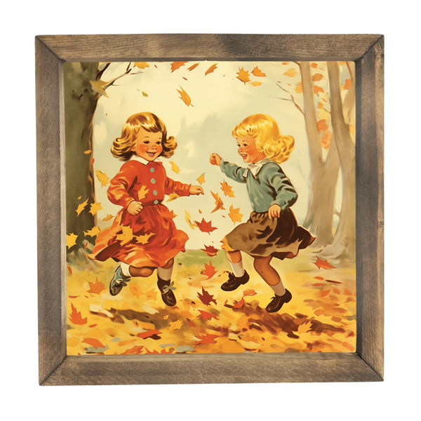 Playing in the Leaves <br>Framed Art