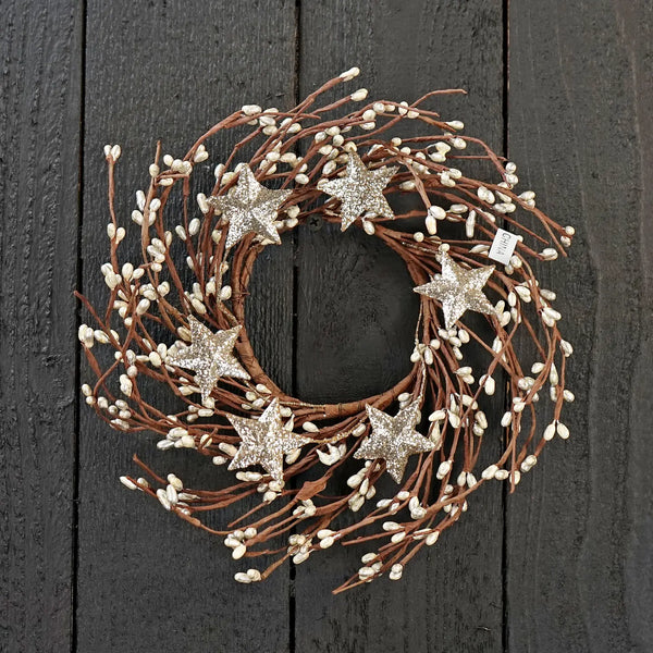 3.5" Champagne Star and Pip Wreath