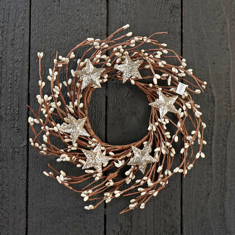 3.5" Champagne Star and Pip Wreath