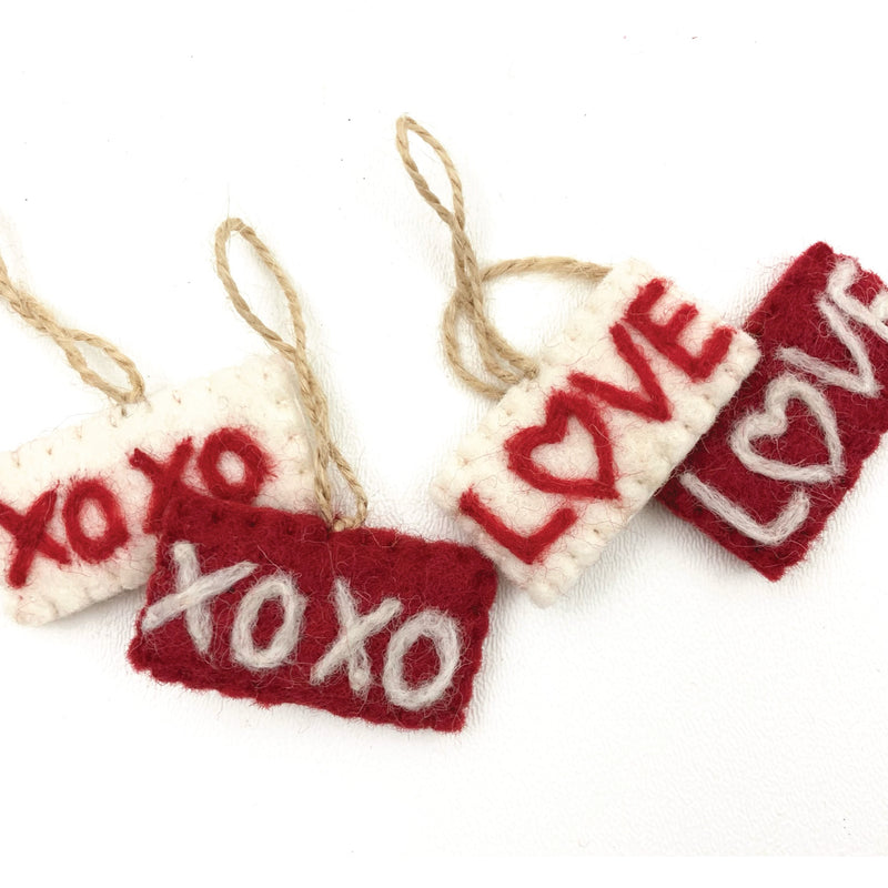 Valentines Word Ornaments