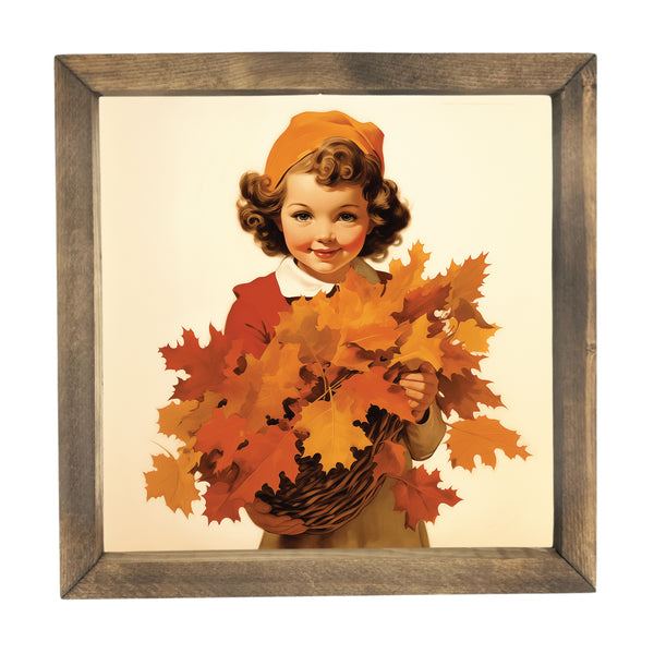Gathering Leaves <br>Framed Art