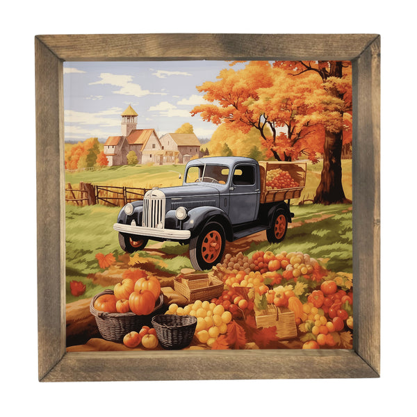 Vintage Truck at the Market <br>Framed Art