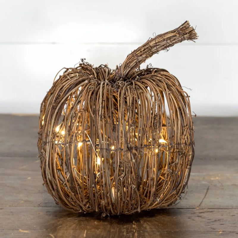 Lighted Rattan Pumpkins
