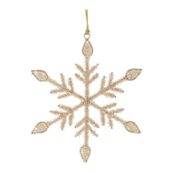 Snowflake Ornament 6”H Iron/Glass Beads