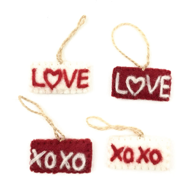 Valentines Word Ornaments