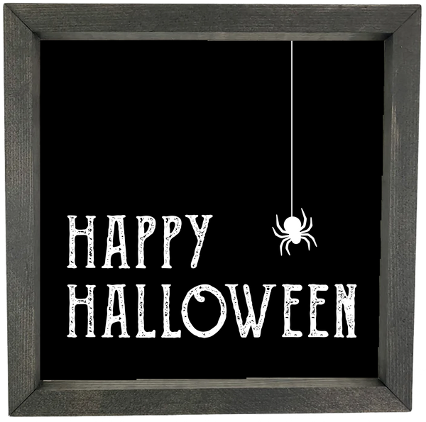 Happy Halloween with Spider<br>Framed Saying