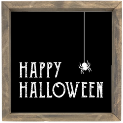 Happy Halloween with Spider<br>Framed Saying