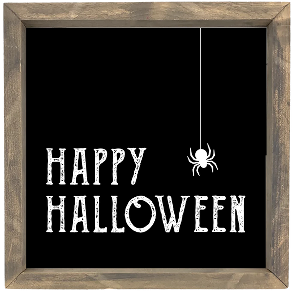 Happy Halloween with Spider<br>Framed Saying