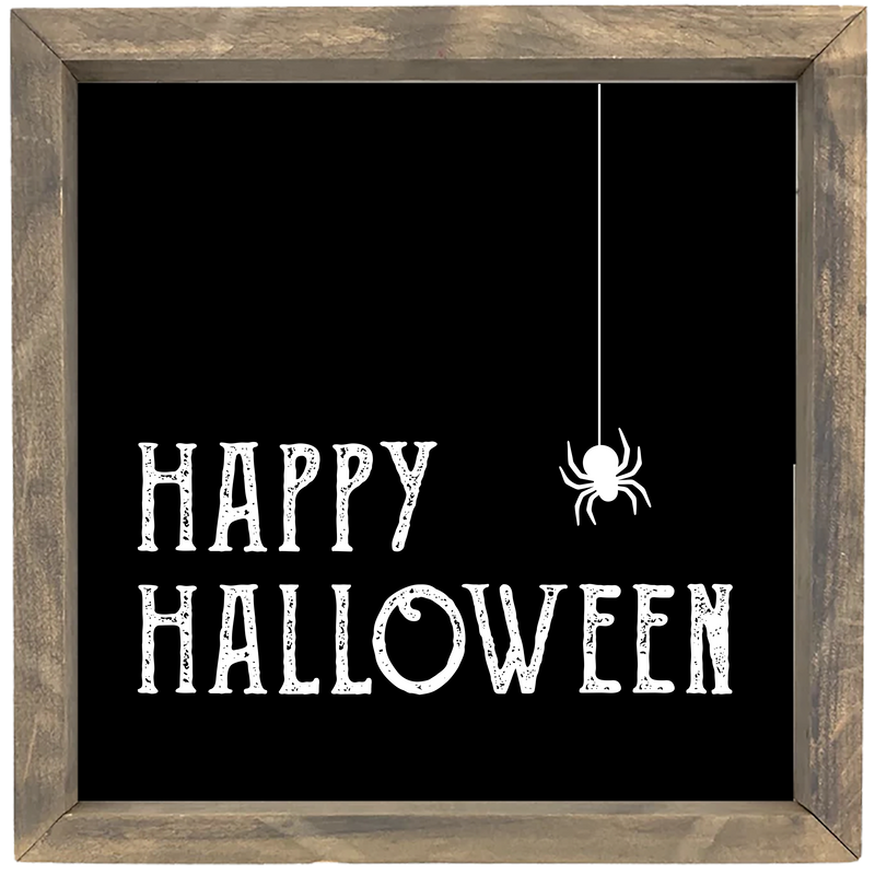 Happy Halloween with Spider<br>Framed Saying