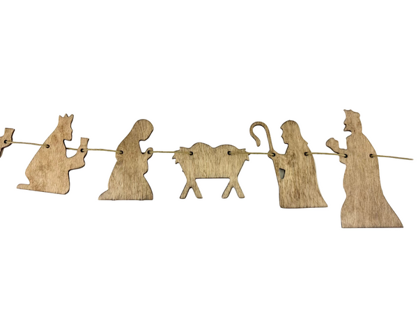 Nativity Wood Garland