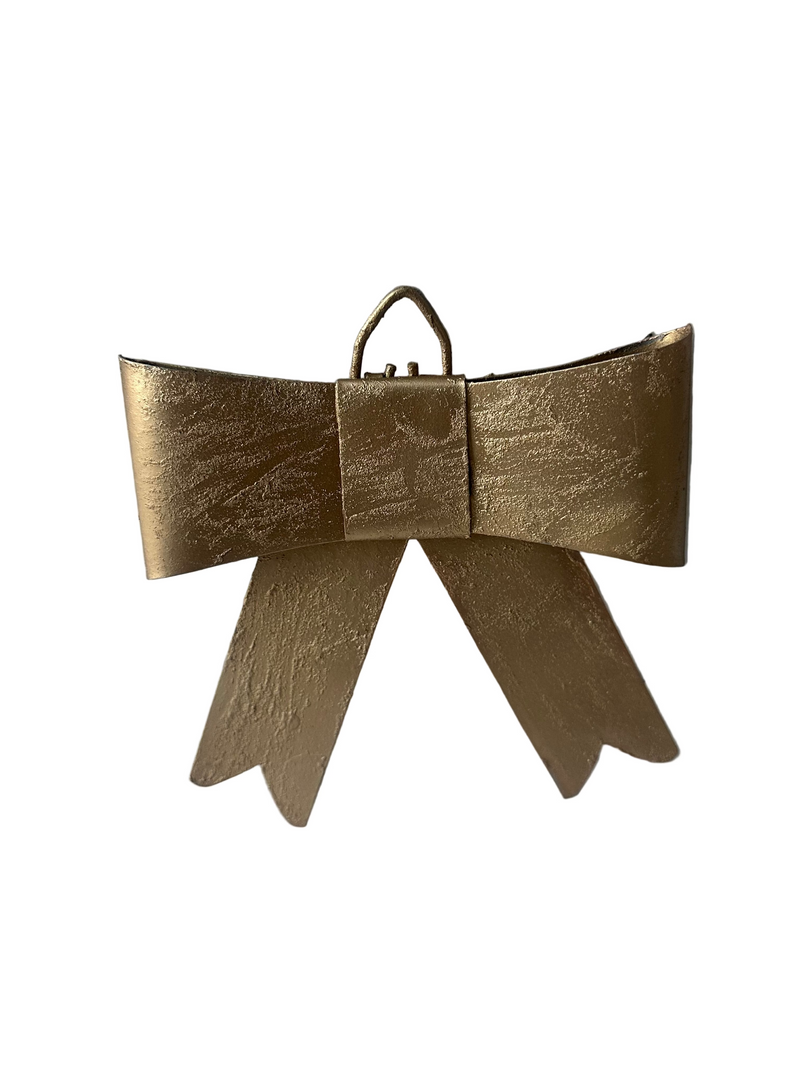 Gold Metal Bow Ornament