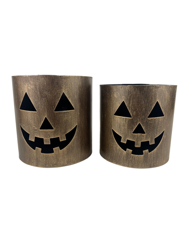 Bronze Metal Pumpkin Canisters