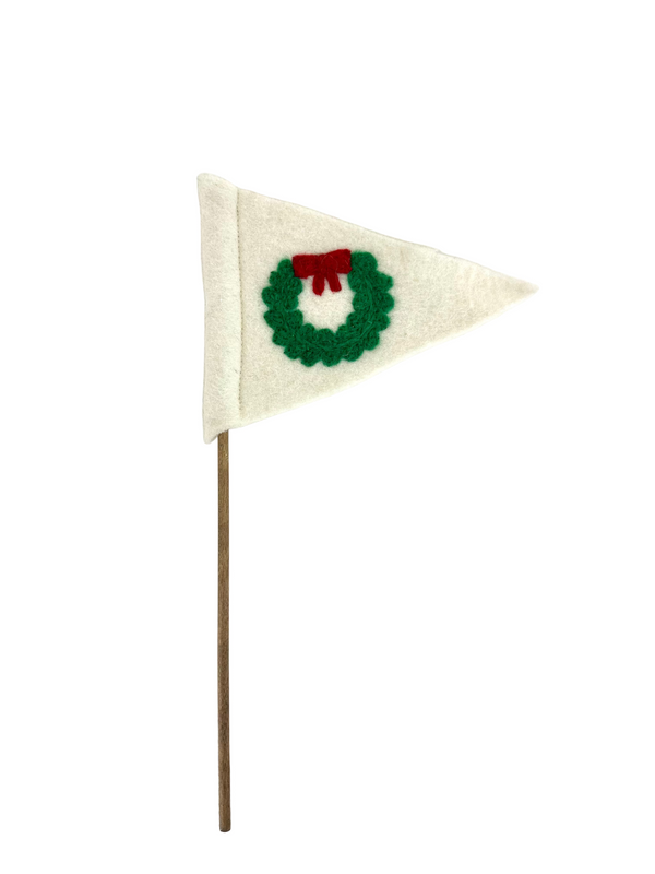 Christmas Wreath Felt Flag