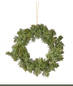 8" Iced Cedar Mini Wreath