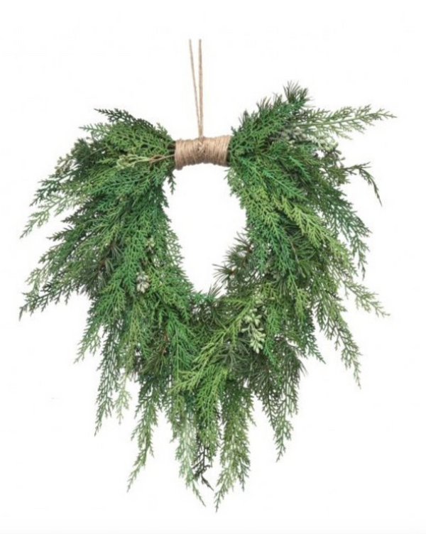 Natural Touch Cedar Heart Shaped Wreath