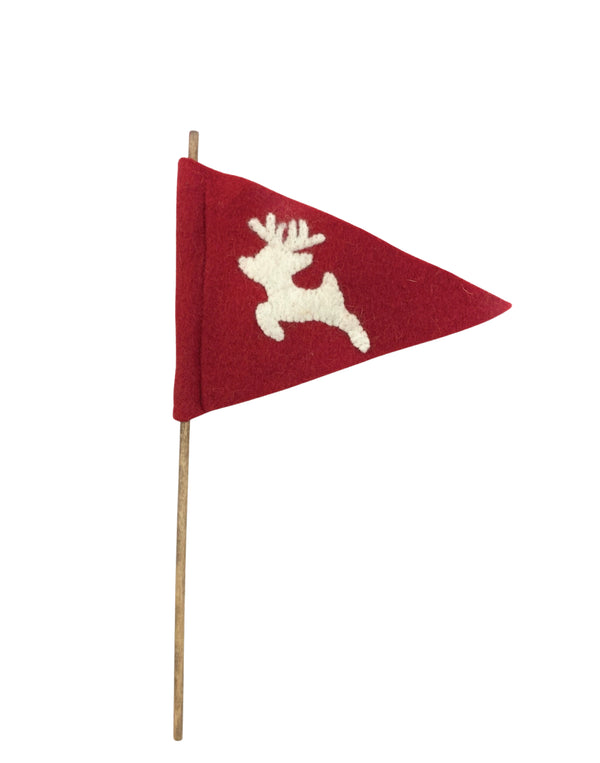 Reindeer Felt Flag