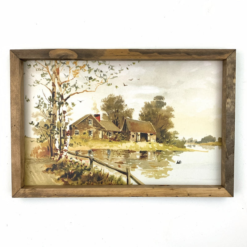 Watercolor Cabin <br>Framed Art