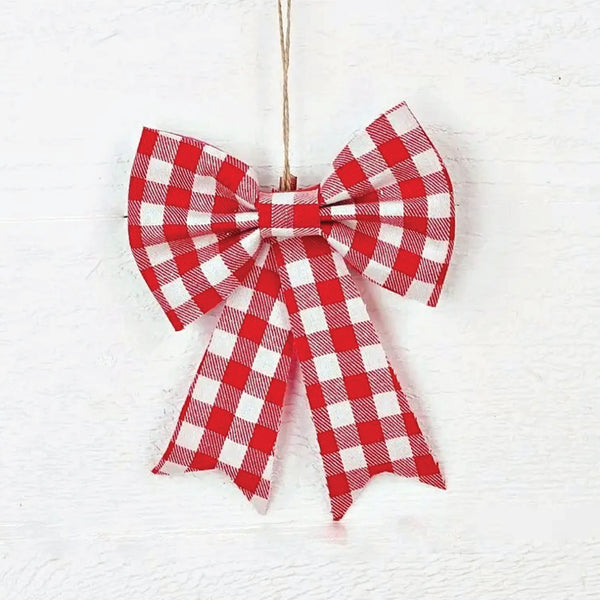 Gingham Bow Ornament