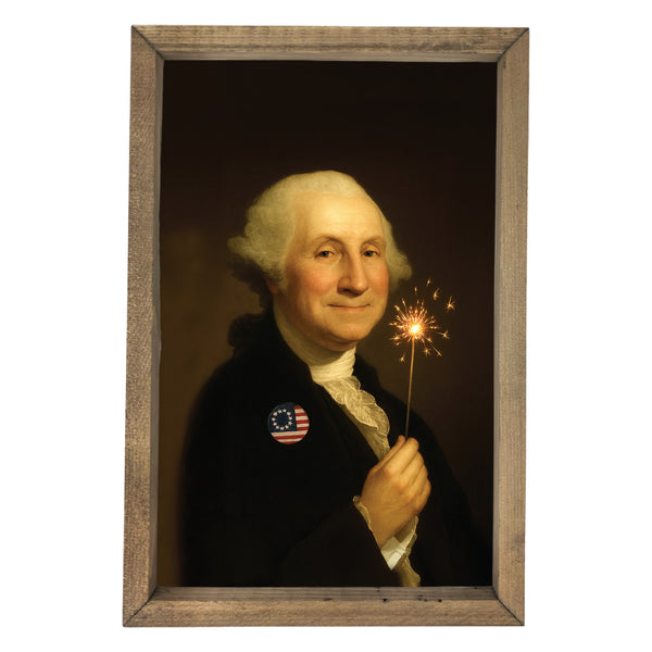 George Washington with Sparkler <br>Framed Art