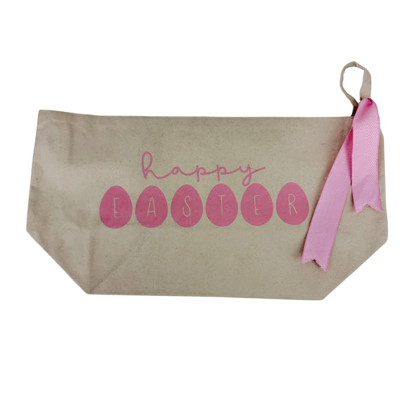 *SALE!* Happy Easter with Eggs <br>Canvas Easter Basket