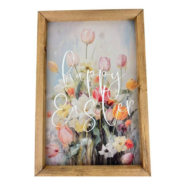 *SALE!* Happy Easter Flowers <br>Framed Art