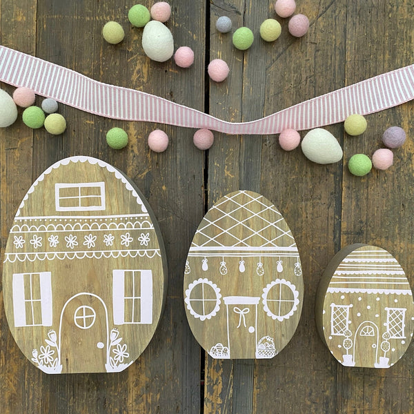 *CLOSEOUT* Wooden Egg Houses <br>Set One
