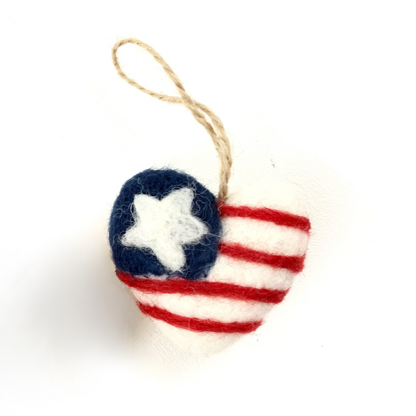 Heart Flag Felt Ornaments