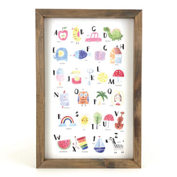 *CLOSEOUT* Watercolor Alphabet <br>Framed Art