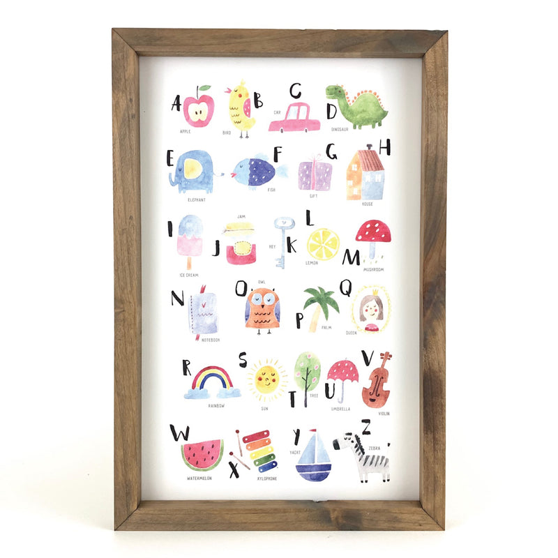 *CLOSEOUT* Watercolor Alphabet <br>Framed Art