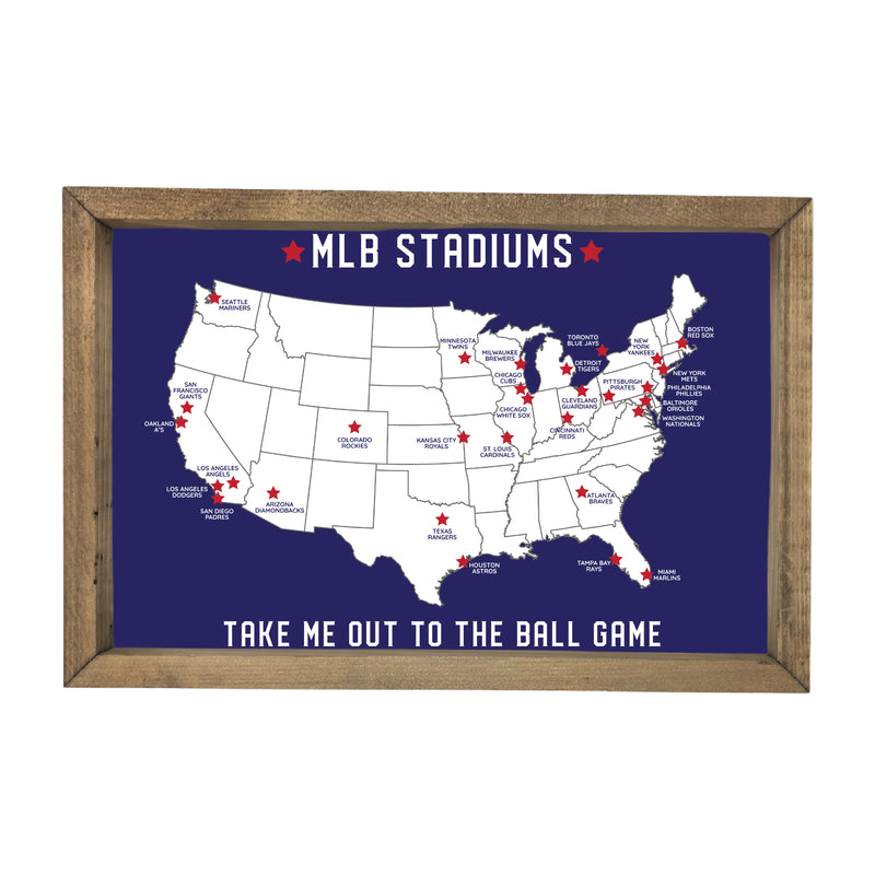 MLB Stadium Map Pinboard
