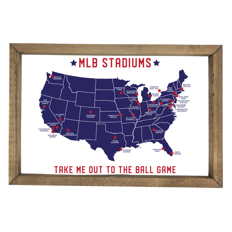 MLB Stadium Map Pinboard