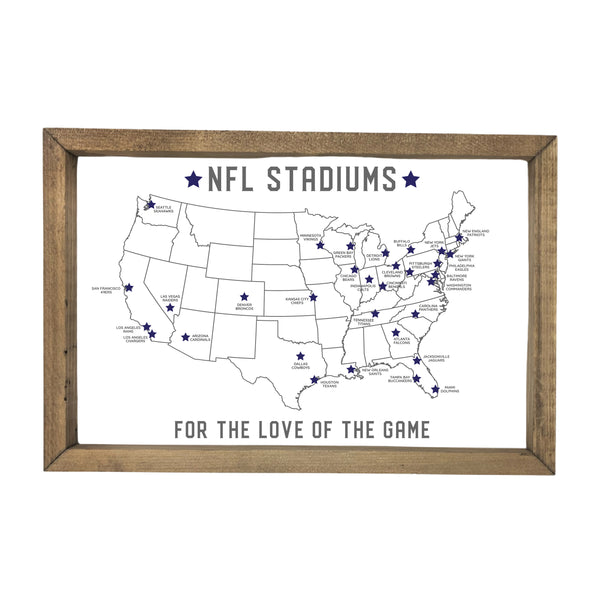 NFL Stadium Map Pinboard