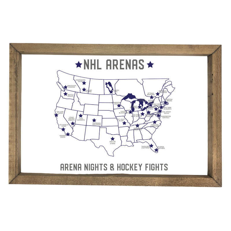 NHL Arena Map Pinboard