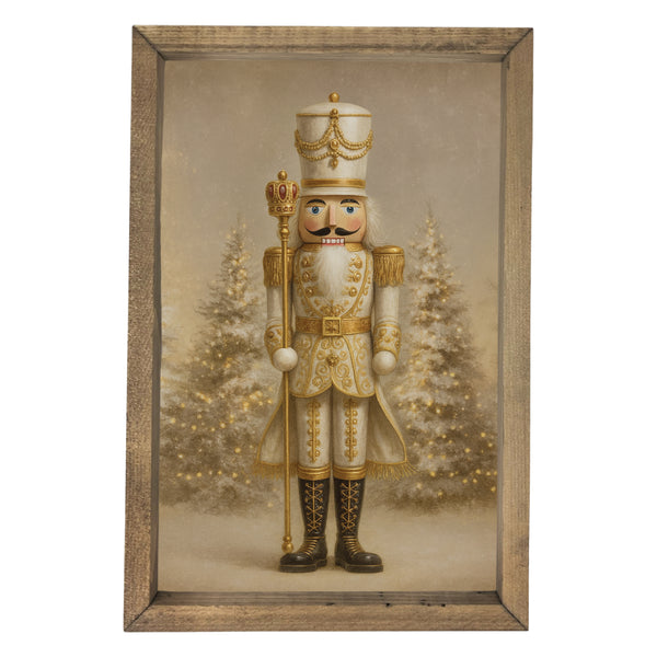 Nutcracker in Snowy Woods <br>Framed Art