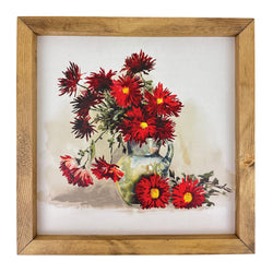 *SALE!* Red Flowers in Vase <br>Framed Art