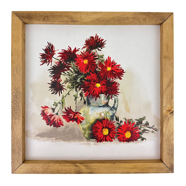 *SALE!* Red Flowers in Vase <br>Framed Art