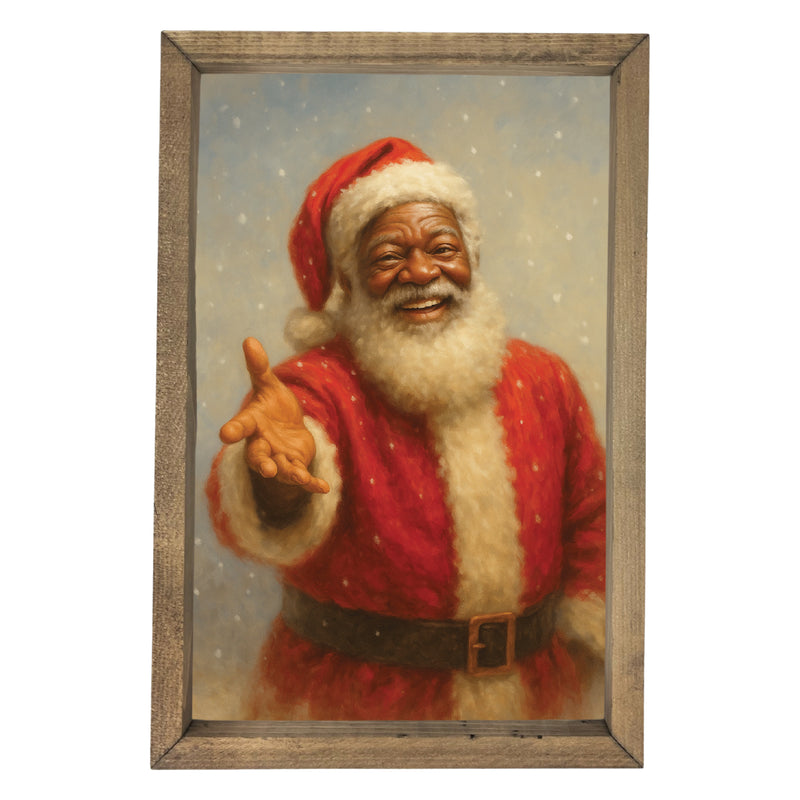 Santa Reaching <br>Framed Art