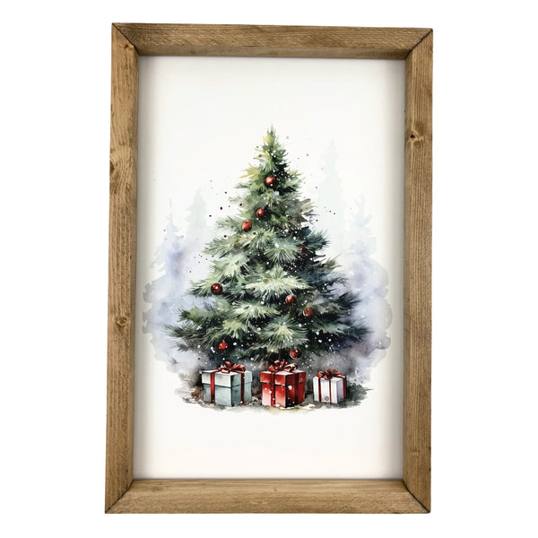 Watercolor Christmas Tree <br>Framed Print