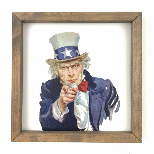 Watercolor Uncle Sam Framed Art