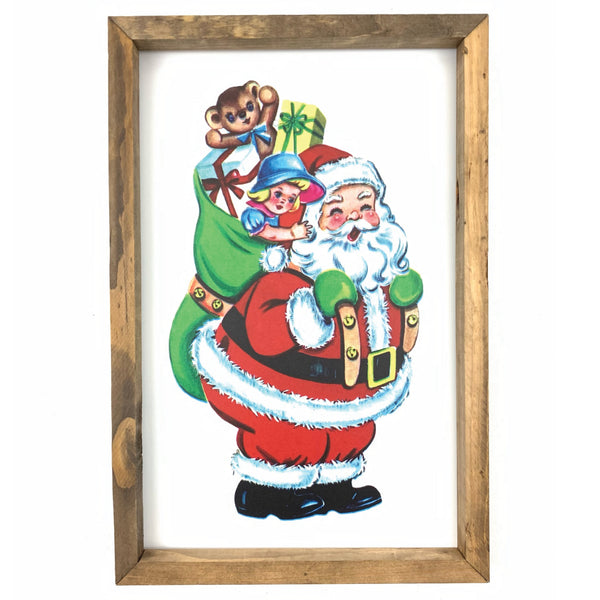 Vintage Jolly Santa Claus <br>Framed Art