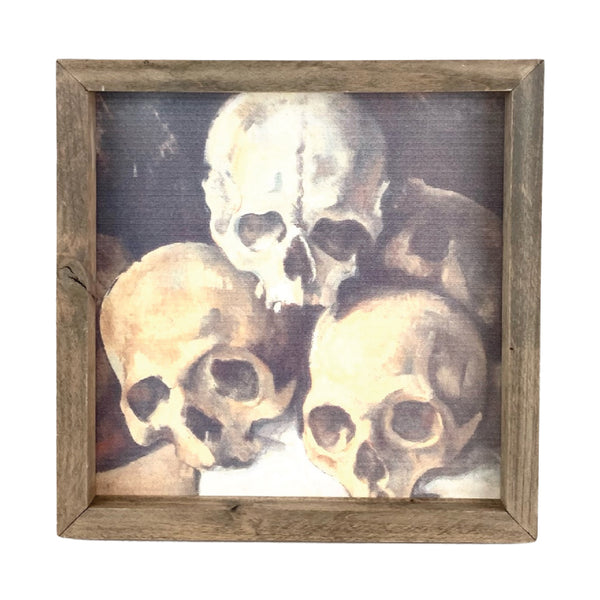 Stacked Skulls <br>Framed Art
