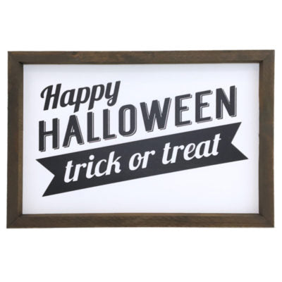 Happy Halloween Trick Or Treat Framed Saying