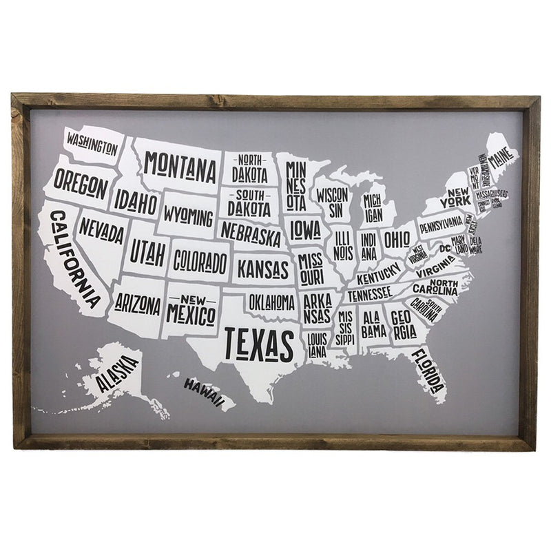 United States Map <br>Framed Art