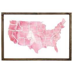 Watercolor United States Map <br>Framed Art