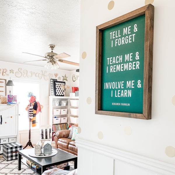 Tell Me Teach Me Involve Me <br>Framed Art